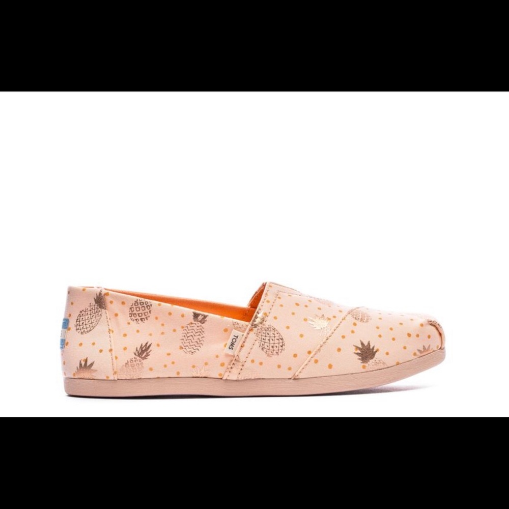 Brand new TOMS rose gold Pineapple